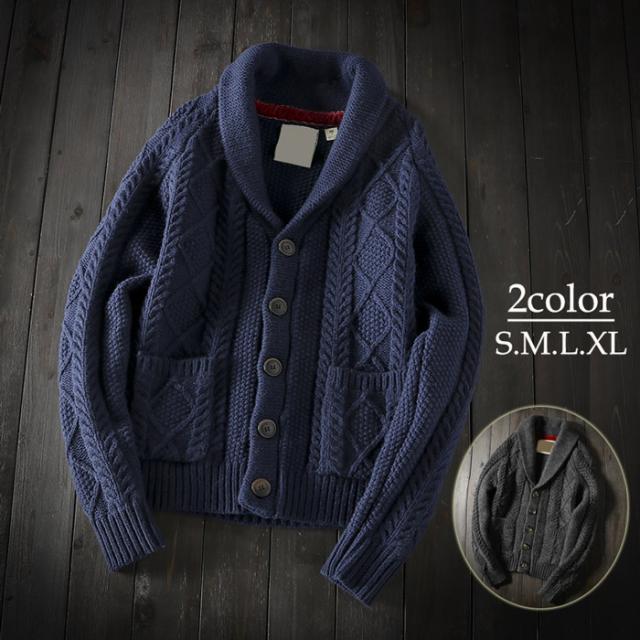 カーディガン メンズ ウール ニットセーター 男性用 ニットジャケット ポケット付き アウター  紺 ダークグレー ニット 秋冬服 長袖ニット 前開き 大きいサイズ カジュアル おしゃれ   トップス 通勤 かっこいい