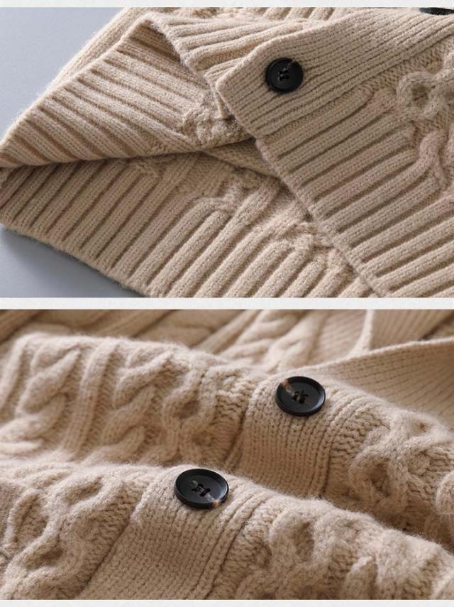 カーディガン メンズ ボタン式 ケーブル編み メンズファッション