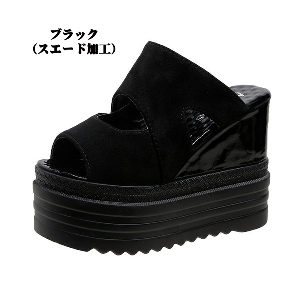 美脚 キャバ サンダル ミュール ウェッジソール 厚底 パーティー