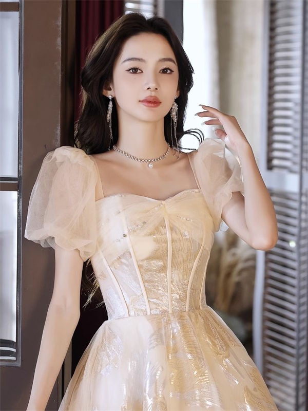 ドレス 大人 ピアノ発表会 ドレス 演奏会 ロング丈 結婚式 パーティードレス ロングドレス ファスナー お呼ばれ 袖あり 高級感 二次会 20代 30代 きれいめ 可愛い_4