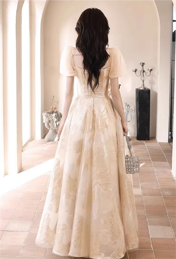 ドレス 大人 ピアノ発表会 ドレス 演奏会 ロング丈 結婚式 パーティードレス ロングドレス ファスナー お呼ばれ 袖あり 高級感 二次会 20代 30代 きれいめ 可愛い_5