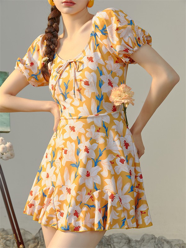 ワンピース水着 セクシー レディース 水着 半袖 体型カバー 可愛い