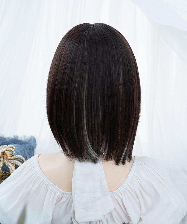 ウィッグ レディース フルウィッグ ショート ストレート ぱっつん前髪 前髪あり 可愛い かわいい 大人用 コスプレ ロリータ ゴスロリ コスチューム 原宿風 仮装 超自然 かつら wig Lolita 小顔 文化祭 イベント 学園祭 ハロウィン ウィッグ メッシュ レディース フルウィッグ ショート ストレート