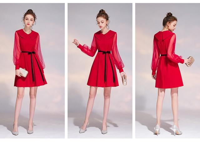 【送料無料】パーティードレス 膝丈 小さいサイズ 大きいサイズ ファスナータイプ 春 夏 秋 大人 韓国 長袖 フォーマル 発表会やステージ衣装 披露宴 結婚式 司会者 成人式 ドレス 送料無料】パーティードレス 膝丈 小さいサイズ 大きいサイズ