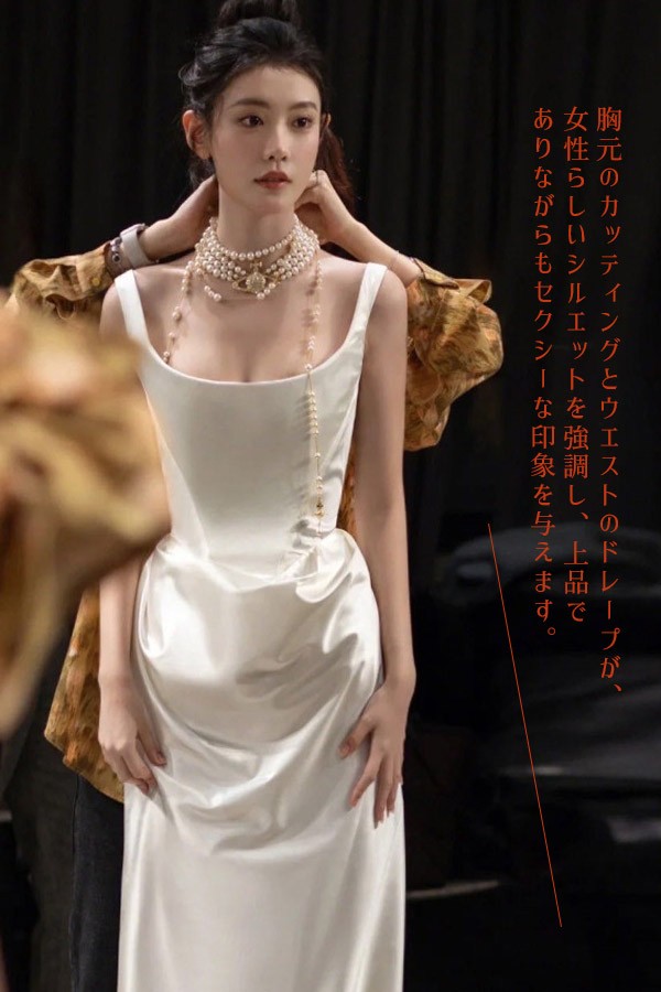 ウェディングドレス 花嫁 ドレス プリンセスライン 白ドレス プリンセス シンプル 結婚式 披露宴 前撮り 後撮り 撮影用 フォトウェディング ロングドレス_2