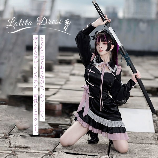 Lolita OP ロリータ プリンセス お姫様 リボン本 レースエッジ Aライン ハイウエスト 着?せ 撮影着 可愛い ワンピース ホワイト ピンク 白 S M L_1