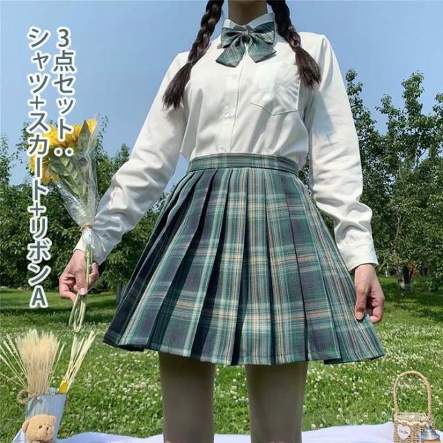 制服 学生制服 JK JK制服 女の子 長袖 グリーン 緑 中学生 高校生 女子高生 スーツ ジュニアスーツ ジュニア フォーマル フォーマルスーツ 卒服 レディース 入学式 卒業式 大きいサイズ スカート お受験 結婚式 発表会 入学 通学 lo017cy_2