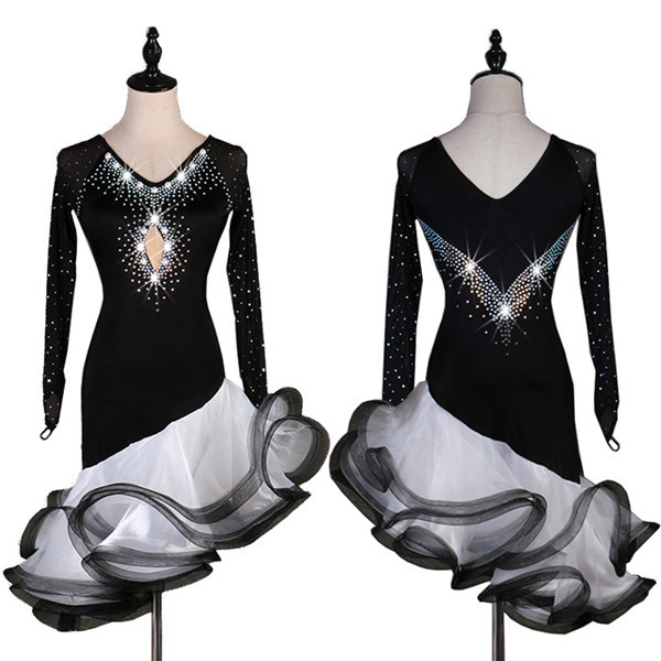 【送料無料】新作 ラテン衣装 チャチャチャ 社交ダンス ラテンドレス ワンピース キャバ ダンス衣装 スタンダード ワルツ ラテンダンス ラテン ドレス 競技着 練習着