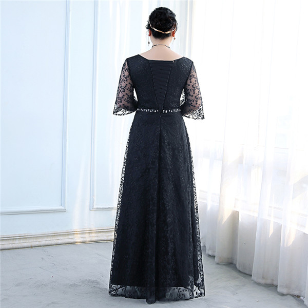 【送料無料】ロングドレス パーティードレス ロング丈 袖あり 大きいサイズドレス 発表会 成人式 結婚式 レディース 2L 3L 4L 5L ワンピース 花嫁 レースドレス Vネック 二次会 フォーマルドレス 大人 ピアノ発表会 舞踏会 演奏会_7