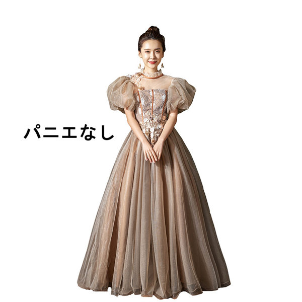 【送料無料】カラードレス ウェディングドレス ロングドレス 袖あり パーティードレス 演奏会用ドレス 小さいサイズ ピアノ 発表会 豪華なドレス 成人式 ロング 大人 ステージ衣装 大きいサイズ 舞台衣装 花嫁ドレス 二次会 コンサート 編み上げ_5