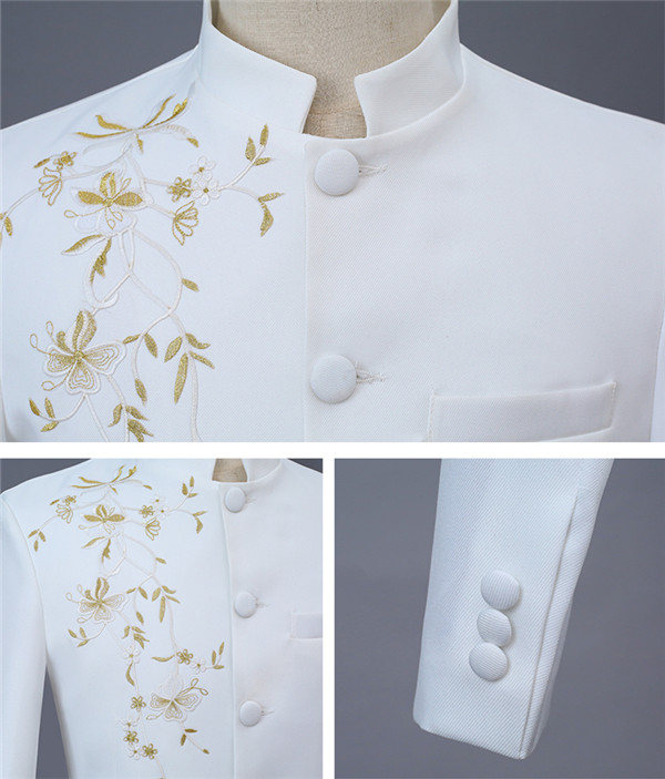 送料無料】演出服 王子様 演奏会 メンズ スーツ 黒 白 男性用スーツ