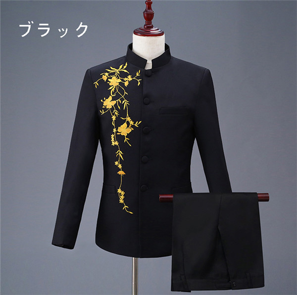 【送料無料】演出服 王子様 演奏会 メンズ スーツ 黒 白 男性用スーツ スリムスーツ 舞台衣装 ステージ衣装 貴族服装 コスプレ衣装 クリスマス仮装_10