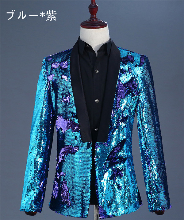 【送料無料】新作 ジャケット（単品） ステージ衣装 メンズ スパンコール ダンス衣装 S~3XL 王子様 貴公子 大人 演奏会 アイドル 演劇 コスプレ 学園祭 ハロウィン_4