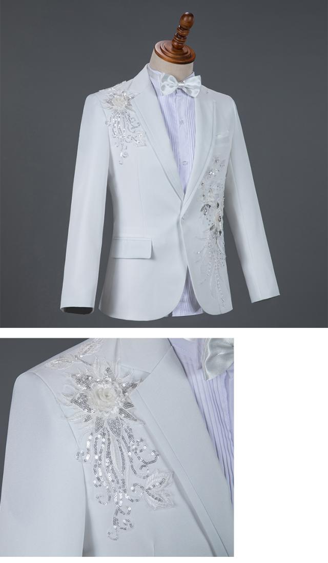 【送料無料】 演出服 王子様 貴公子 カラオケ メンズ スーツ S~2XL 赤 白 黒 ブルー 男性用スーツ ステージ衣装 貴族服装 コスプレ衣装 クリスマス仮装_3