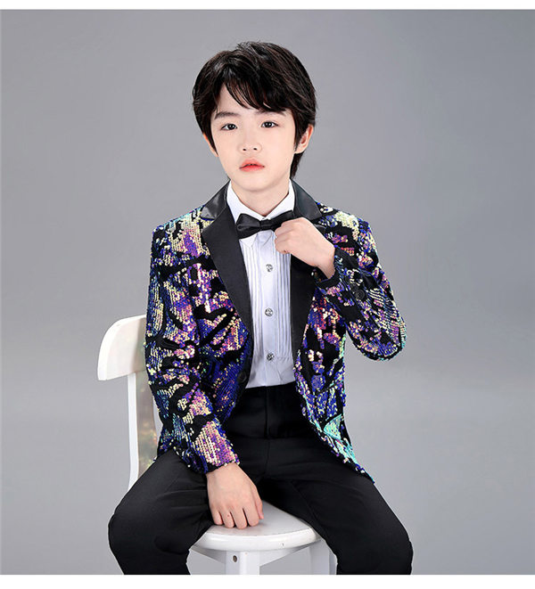 【送料無料】キッズ ジャケット（単品）ステージ衣装 キッズ ダンス衣装 演出服 スパンコール 男の子 ピアノ発表会 王子様 貴族服装 舞台 演劇オペラ声楽 コスプレ衣装 イベント 学園祭 文化祭 学芸会 学習発表会 生活発表会 ハロウィン衣装_9