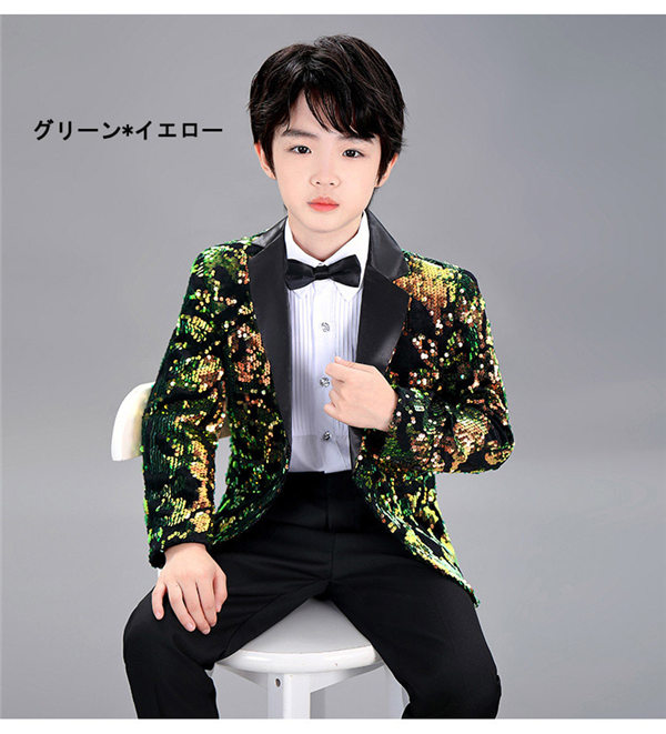 【送料無料】キッズ ジャケット（単品）ステージ衣装 キッズ ダンス衣装 演出服 スパンコール 男の子 ピアノ発表会 王子様 貴族服装 舞台 演劇オペラ声楽 コスプレ衣装 イベント 学園祭 文化祭 学芸会 学習発表会 生活発表会 ハロウィン衣装_4