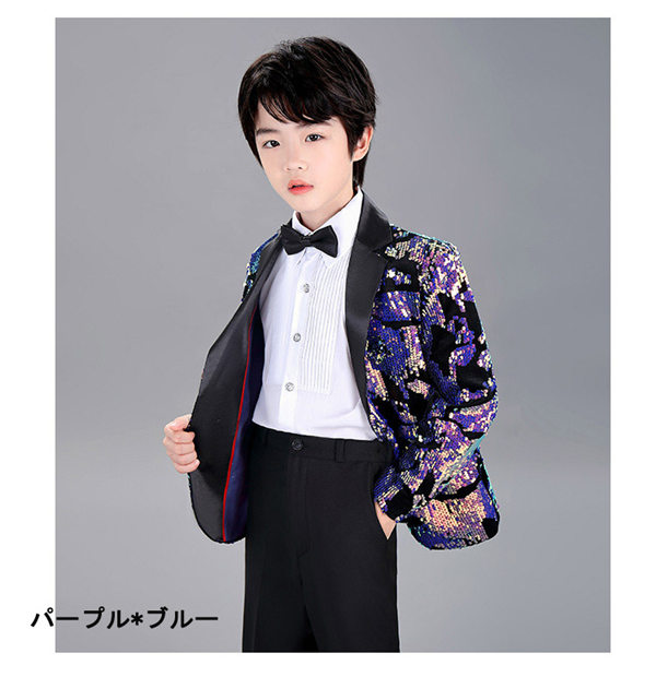 【送料無料】キッズ ジャケット（単品）ステージ衣装 キッズ ダンス衣装 演出服 スパンコール 男の子 ピアノ発表会 王子様 貴族服装 舞台 演劇オペラ声楽 コスプレ衣装 イベント 学園祭 文化祭 学芸会 学習発表会 生活発表会 ハロウィン衣装_8