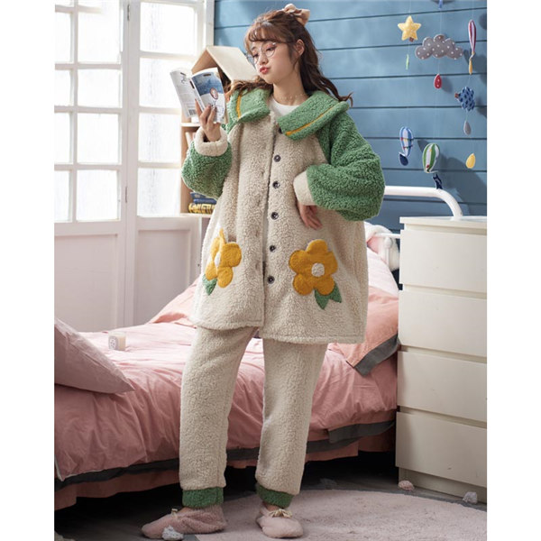 パジャマ レディース 冬 かわいい 長袖 ルームウェア もこもこ 寝巻き 女性用 ふわふわ 前開き 裏起毛 可愛い 韓国 上下セット モコモコ の通販はau Pay マーケット Glory Park