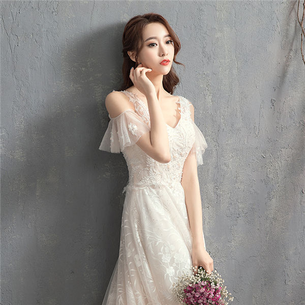 ウェディングドレス ロングドレス 他と被らない ウエディングドレス