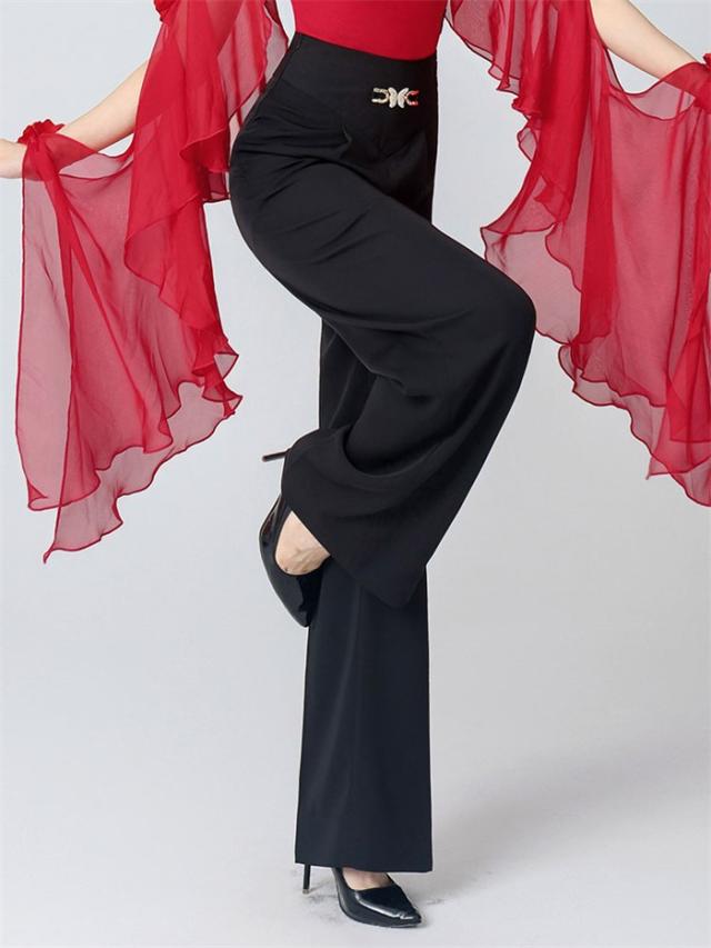 全4色 ダンスパンツ レディース ワイド パンツ ラテンダンスパンツ