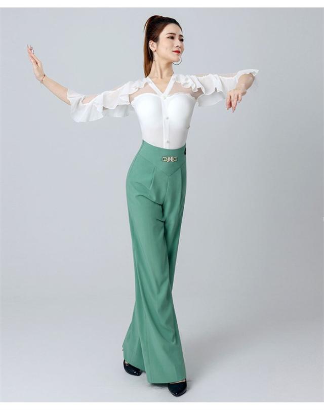 全4色 ダンスパンツ レディース ワイド パンツ ラテンダンスパンツ