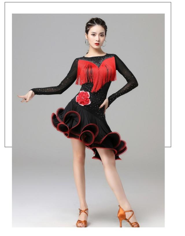 社交ダンス ラテンドレス ワンピース ラテン衣装 チャチャチャ ダンス衣装 練習服 スタンダード ラテンダンス ラテン競技着 練習着_4