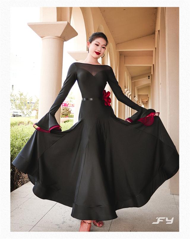 社交ダンス ロングドレス パーティー スタンダード ミニデモ 黒✕‬赤 XL 楽天市場】社交ダンスドレス 社交ダンス衣装 黒赤 豪華 スタンダード