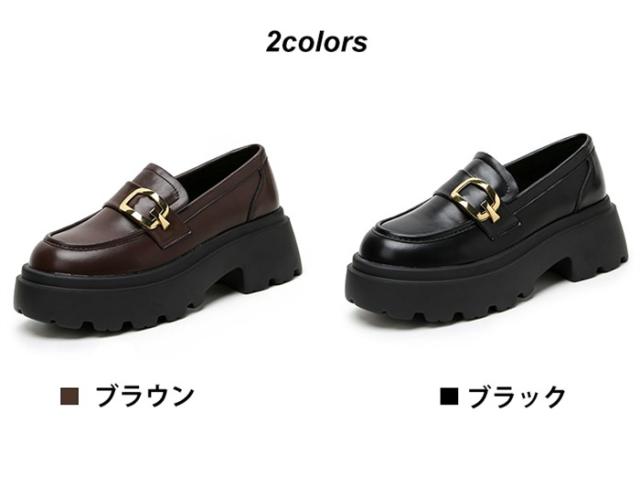 ローファー レディース 学生 厚底 6cmヒール 可愛い おしゃれ JK