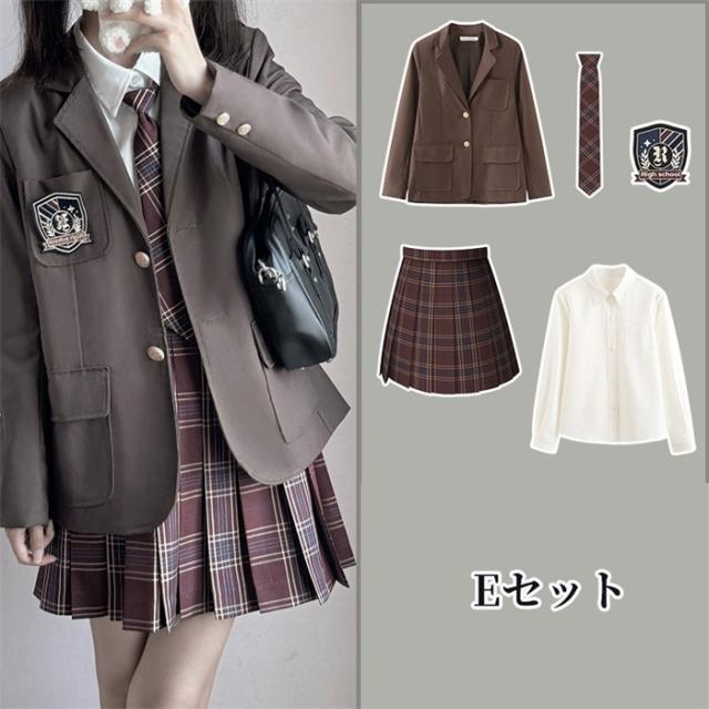 5点セット 入学式 卒業式 スーツ 女の子 長袖 中学生 高校生 制服 学生制服 女子高生  ブレザー スカート チェック柄 レディース お受験 結婚式 発表会 入学 通学 ジュニア フォーマル フォーマルスーツ_7