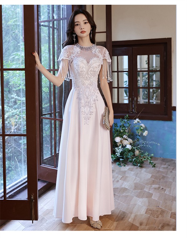 ドレス 大人 ピアノ 発表会 ロングドレス 演奏会 結婚式 母親 パーティードレス ロング丈 ワンピース フォーマルドレス イブニングドレス 20代 30代 40代 大きめ 親族 袖あり 成人式 同窓会 お呼ばれ 演奏会用ドレス 二次会 フォーマル 披露宴 オフホワイト_2