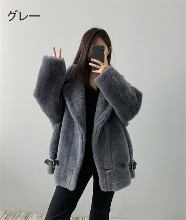 テディベアコート コート レディース アウター ウールコート 