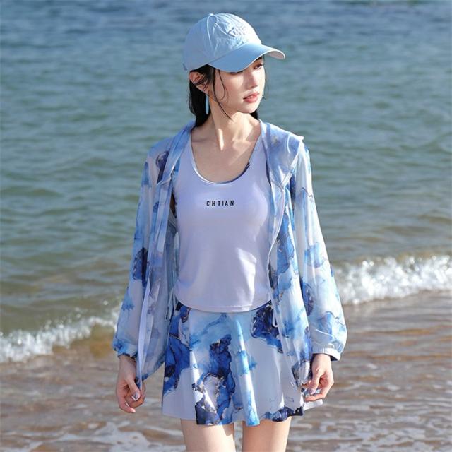 大人気 ラッシュガード 4点セット M レディース 水着 韓国 おしゃれ
