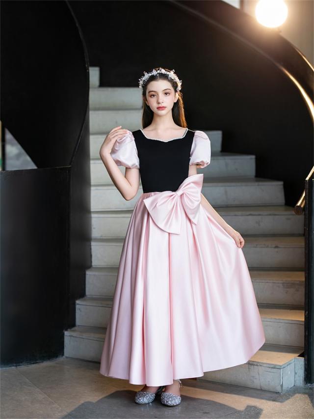 ピアノ発表会 ドレス 子供 女の子 ピンク 発表会ドレス 半袖 子ども ワンピース お祝い日 演奏会 音楽会 フォーマル 誕生日 撮影 パーティー ジュニア キッズ ロングドレス ロング 可愛い 七五三 ピアノ発表会 ドレス 子供 女の子 リボン 発表会 ドレス 子ども