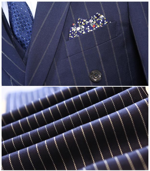 【送料無料】【ラメ入り】ダブルブレスト ピンストライプ スリーピース 2つボタンスーツ ビジネススーツ カジュアル メンズスーツ フォーマル スリムスーツ ブルー 送料無料】【ラメ入り】ダブルブレスト ピンストライプ スリーピース 2