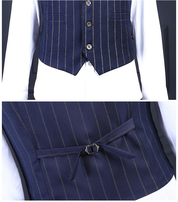 送料無料】【ラメ入り】ダブルブレスト ピンストライプ スリーピース 2