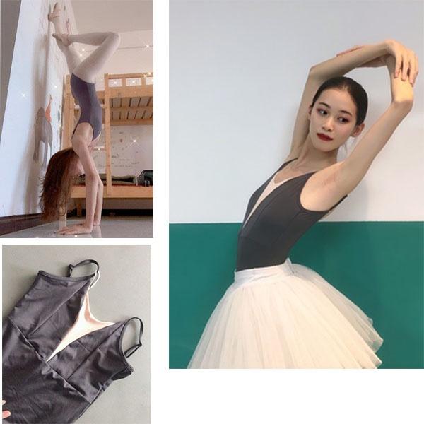 バレエ レオタード 大人 Vネック キャミソール 春 夏 秋 冬 エレガント