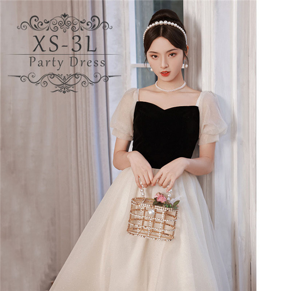 パーティードレス ワンピース Aライン レディース 袖付き ミモレ丈 結婚式 二次会 お呼ばれ 披露宴 卒業式 入学式 大きいサイズ 20代 30代 40代 黒 紺 春 夏 秋 冬 女性 個性的 上品 エレガント おしゃれ 他と被らない