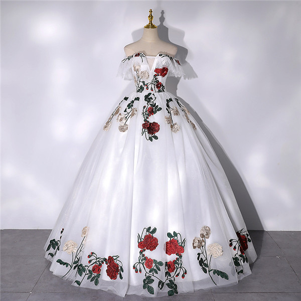 花嫁 ウェディングドレス プリンセスライン 白ドレスワンピース シンプル 結婚式 披露宴 前撮り 後撮り 撮影用 フォトウェディング ロングドレス 演奏会ドレス ピアノ発表会 韓国 イブニングドレス