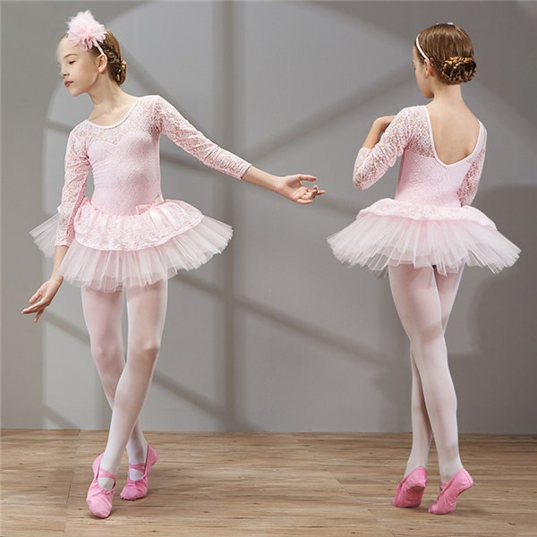 送料無料】白バレエ レオタード 子供ダンス衣装 女の子 子供 キッズ