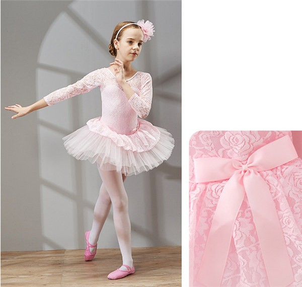 送料無料】白バレエ レオタード 子供ダンス衣装 女の子 子供 キッズ