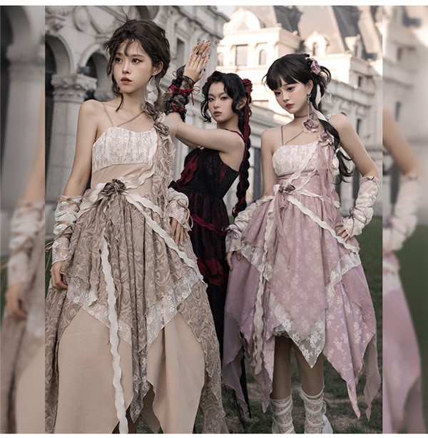 送料無料】ロリータ ワンピース コスプレ リボン 衣装 フルセット 仮装