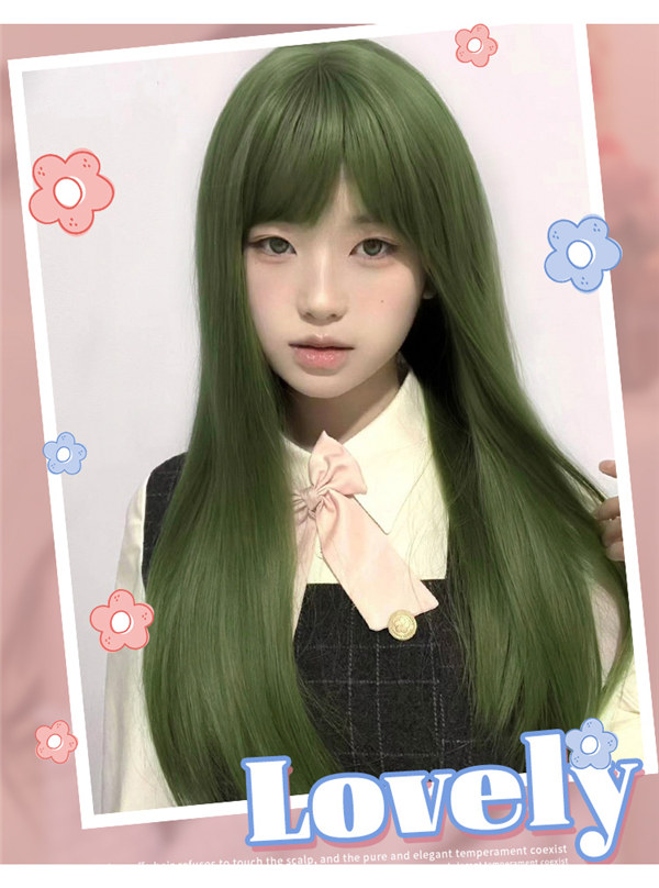 ウィッグ ロリータ 原宿風 ロングウィッグ かつら ぱっつん前髪 
