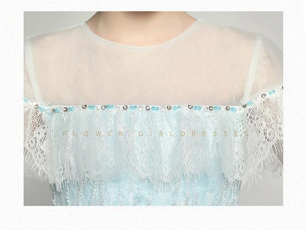 【送料無料】キッズ ドレス 子供服 キッズドレス ピアノ 発表会 結婚式 ワンピース 女の子 ショート丈 フリル 半袖 レース 透け感 蝶 刺繍 クラシカル プリンセスライン ショートドレス 袖あり 演奏会 フォーマルドレス パーティードレス_1