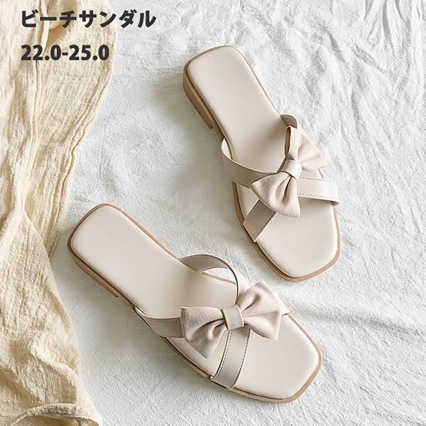 サンダル ビーチサンダル 可愛い 女の子 春夏 フラット シンプル ぺたんこ リボンサンダル 25 0 大きいサイズ ウェッジソールサンダル おの通販はau Pay マーケット Glory Park