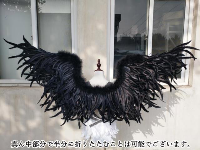 【送料無料】天使の羽 コスプレ道具 羽 翼 wing ウイング ブラック 80cm 堕天使 妖精 悪魔 手作り ファッションショー パーティーグッズ 撮影 cosplay用 コスプレ COSPLAY コスチューム ハロウィン クリスマス_3
