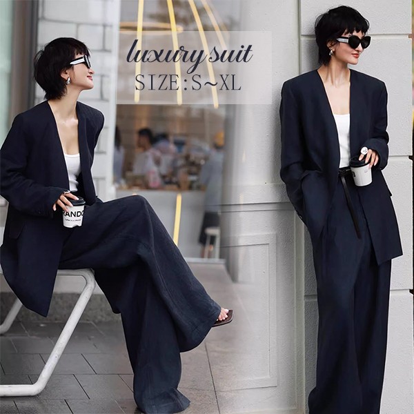 スーツ レディース セットアップ 洗える ビジネススーツ セレモニースーツ リクルートスーツ 大きいサイズ フォーマルスーツ  オールシーズン オフィス ネイビー 通勤 試着チケット対象 aa129h5
