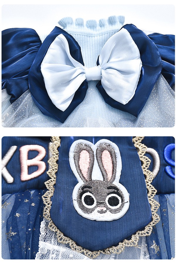 ワンピース ディズニー ズートピア ジュディ・ホップス風 ワンピース 子供 余興 ハロウィン仮装 ズート Judy Hopps風 コスプレ衣装 ウサギの警官服 コスチューム 変身 仮装 変装 文化祭 学園祭_11