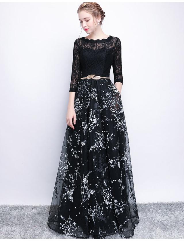 ロングドレス 母親 演奏会用ドレス 袖付き パーティードレス レディース ロング丈 ドレス 結婚式 ワンピース 花柄 ウエディングドレス フォーマル ドレス お呼ばれ 結婚式 ドレス 二次会 ピアノ 発表会 披露宴 演奏会 ドレス 大きいサイズ 大人 XS S M L XL 2XL dd179l2l2s1