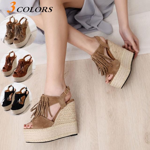 サンダル ウェッジソール サンダル 厚底サンダル レディース コンフォートサンダル 安定感 シンプル サマー 夏 歩きやすいの通販は