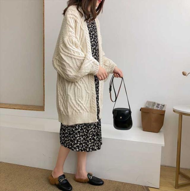 秋冬 ニット セーター 手編み風 カーディガン 毛糸 レディース 前開き トップス 長袖 おしゃれデザイン ニットシルエット 体型カバー の通販はau Pay マーケット Glory Park